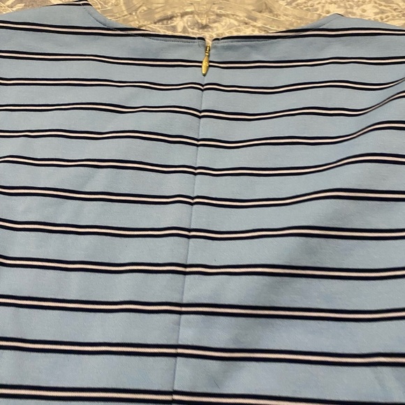 Draper James Navy Striped Dress Size 1X a-line knee length comfort - Picture 7 of 8